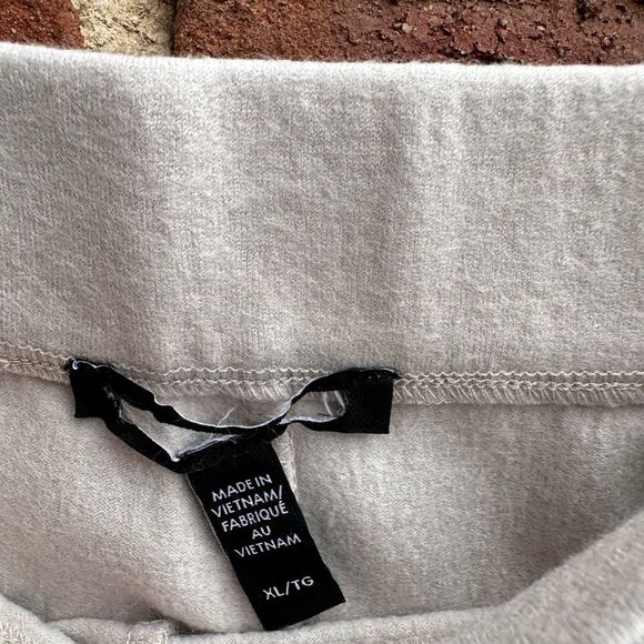 Eileen Fisher $228 Boiled Wool Jersey Pleated Wide-Leg Pant in Chalk size XL - Picture 4 of 7